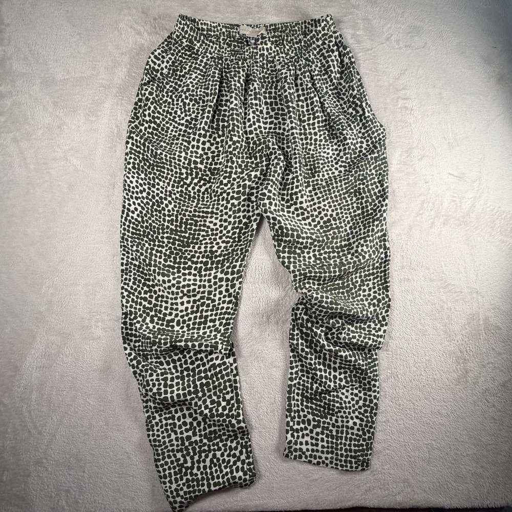 Stella‎ McCartney 100% Silk Print Jogger Pants Elastic Waist Italy Sz 44 US 8